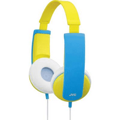JVC Fejhallgató gyermekeknek, hangerőszabályozóval, sárga/kék, HA-KD5-VE (HA-KD5-Y-E)