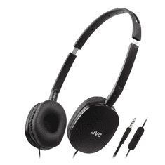 JVC FLATS Vezetékes Headset - Fekete (HA-S160M-BU)