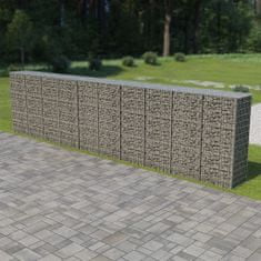 Greatstore horganyzott acél gabion fal fedéllel 600 x 50 x 150 cm